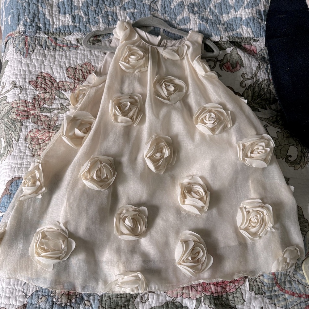 Chiffon beige toddler dress